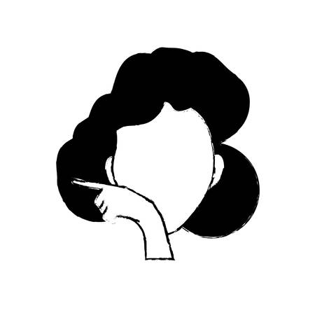 Avatar female person head vector illustration eps 10.のイラスト素材