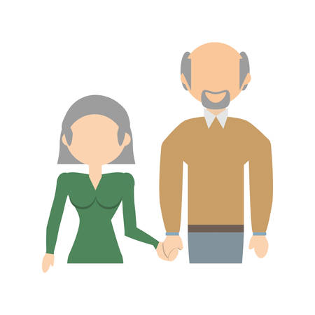 Elderly couple family image vector illustration eps 10.のイラスト素材