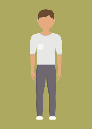 man wearing casual clothes over green background. colorful design. vector illustrationのイラスト素材