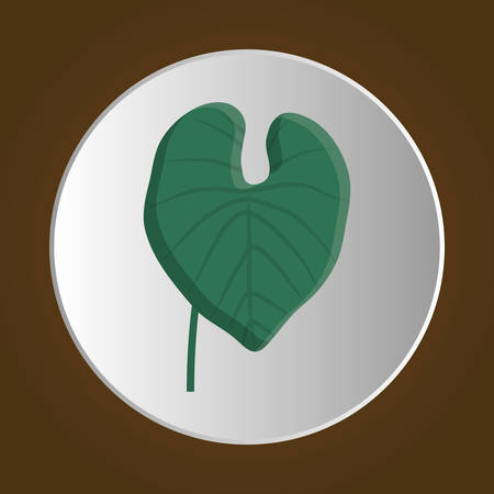 tropical leaf icon over white circle and brown background. colorful design. vector illustrationのイラスト素材
