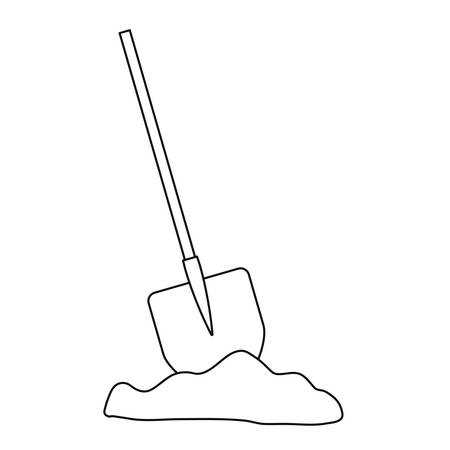 gardening shovel  tool icon over white background. vector illustrationのイラスト素材