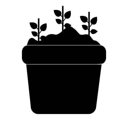 plant in a pot icon over white background. vector illustrationのイラスト素材
