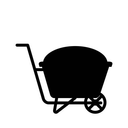 wheelbarrow icon over white background. vector illustrationのイラスト素材