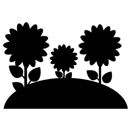 beautiful flowers icon over white background. vector illustrationのイラスト素材