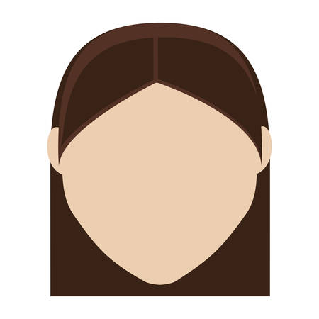 girl face cartoon icon over white background. colorful design. vector illustrationのイラスト素材