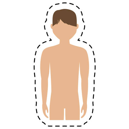 body of man cartoon icon over white background. colorful design. vector illustrationのイラスト素材