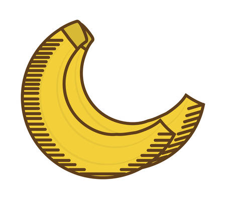 banana fruit icon over white background. colorful design. vector illustrationのイラスト素材