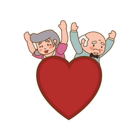 couple elder heart symbol vector icon illustration graphic designのイラスト素材