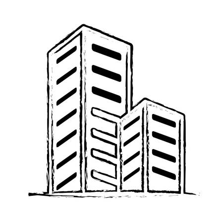 city buildings icon over white background. vector illustrationのイラスト素材