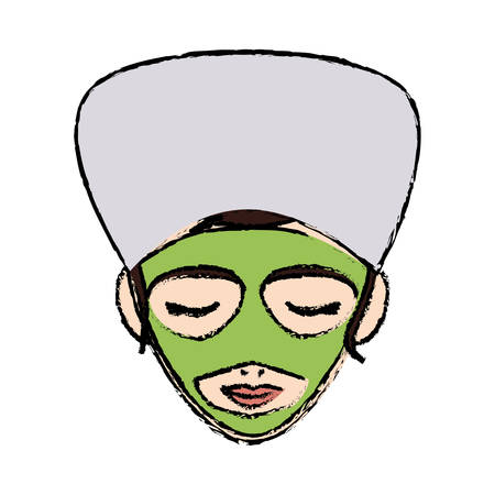 woman with towel on head spa icon image vector illustrationのイラスト素材