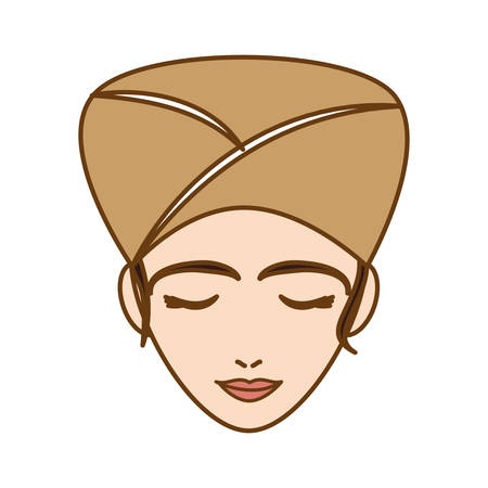 woman with towel on head spa icon image vector illustrationのイラスト素材