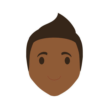 happy man face cartoon icon over white background. colorful design. vector illustrationのイラスト素材