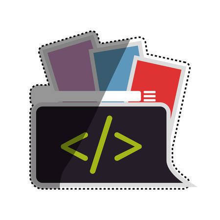HTML programming code icon vector illustration graphic designのイラスト素材