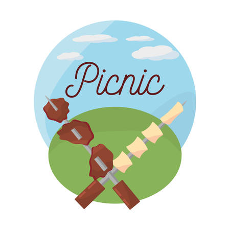 picnic grilled meal delicious vector illustration eps 10のイラスト素材