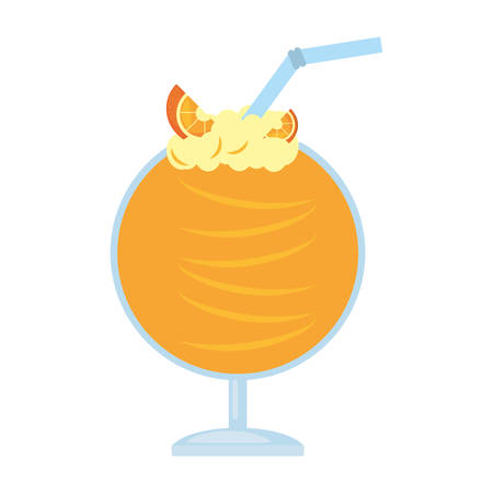 delicious orange cocktail strawのイラスト素材