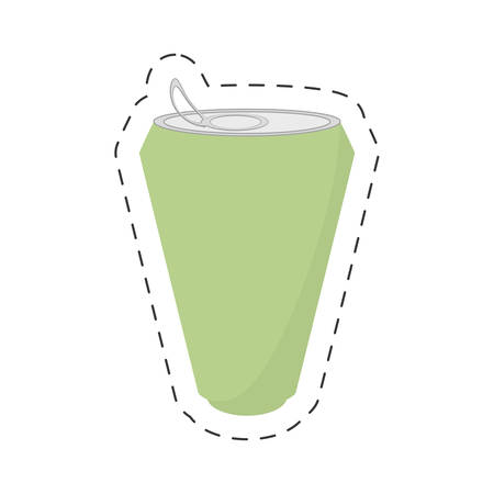 green soda can drink cut lineのイラスト素材