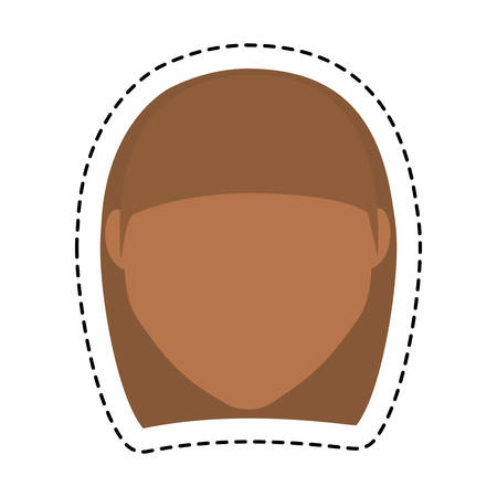 woman face cartoon icon over white background. colorful design. vector illustrationのイラスト素材