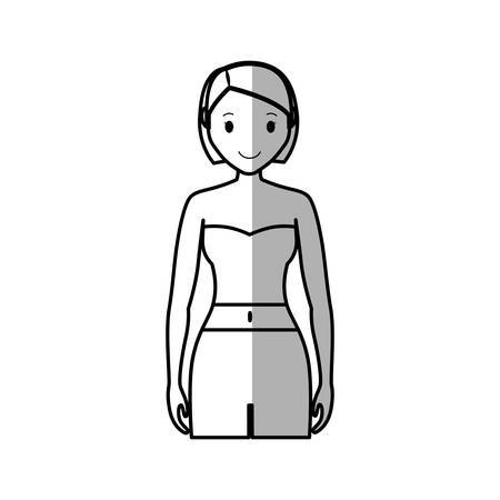 Woman wearing casual clothes cartoon icon over white background. vector illustrationのイラスト素材