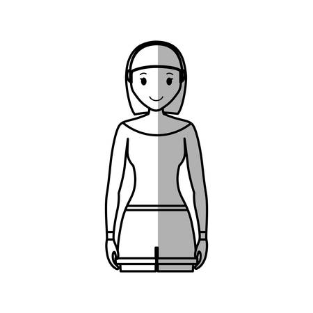Woman wearing casual clothes cartoon icon over white background. vector illustrationのイラスト素材