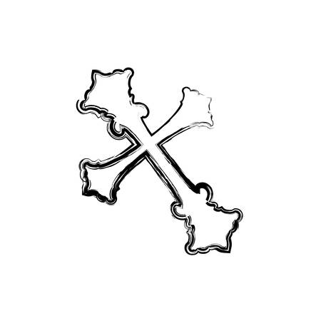 Christianity cross symbol icon vector illustration graphic designのイラスト素材