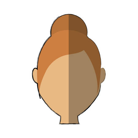 woman face  cartoon icon over white background. colorful design. vector illustrationのイラスト素材