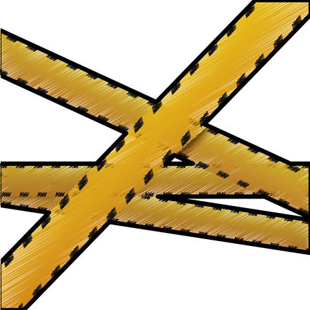 Police yellow tape icon vector illustration graphic designのイラスト素材