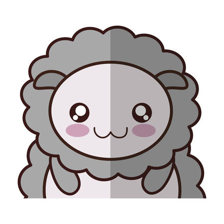 kawaii sheep animal icon over white background. colorful design. vector illustrationのイラスト素材