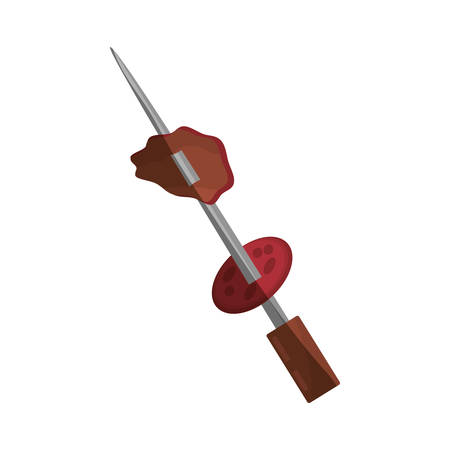 grilled skewer meat shadowのイラスト素材