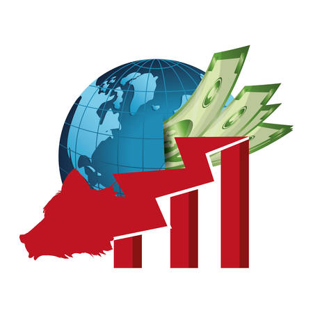 bear falling investing vector illustrationのイラスト素材