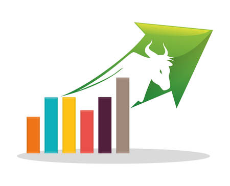 financial concept bull chart arrow vector illustration eps 10のイラスト素材