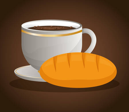 coffee cup bread dessert vector illustration eps 10のイラスト素材