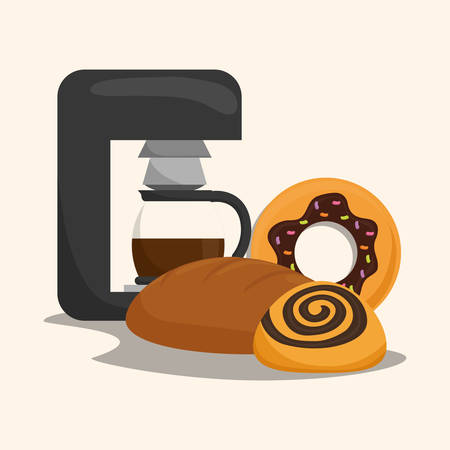 coffee maker products bakery vector illustrationのイラスト素材