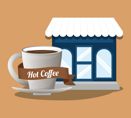 coffee shop hot beverage image vector illustration eps 10のイラスト素材
