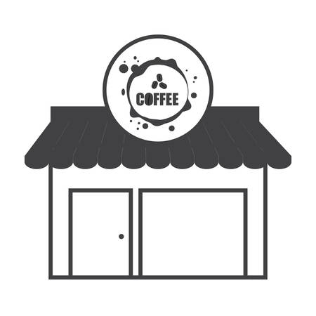 coffee shop building structure market vector illustrationのイラスト素材