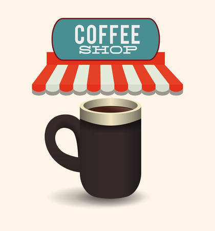 coffee shop mug hot beverage image vector illustrationのイラスト素材