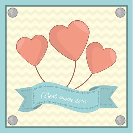 best mom ever heart balloon flying vector illustrationのイラスト素材