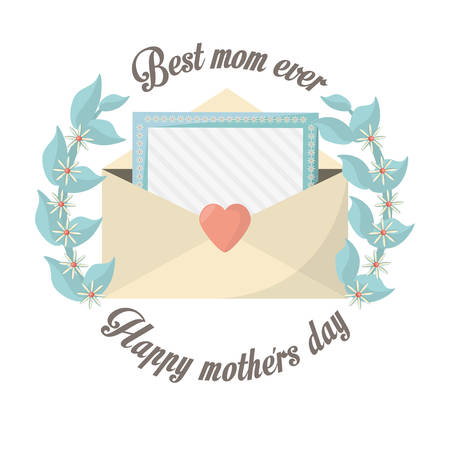 happy mothers day best mom ever message invitation vector illustrationのイラスト素材
