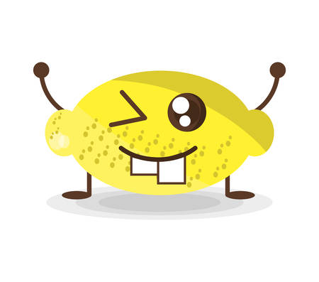 kawaii lemon citrus fruit vector illustration eps 10のイラスト素材