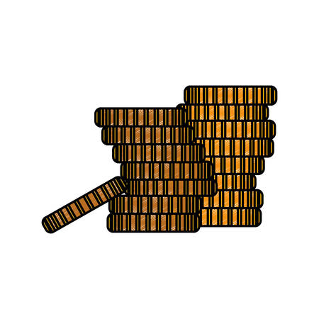 Coins piled up icon vector illustration graphic designのイラスト素材