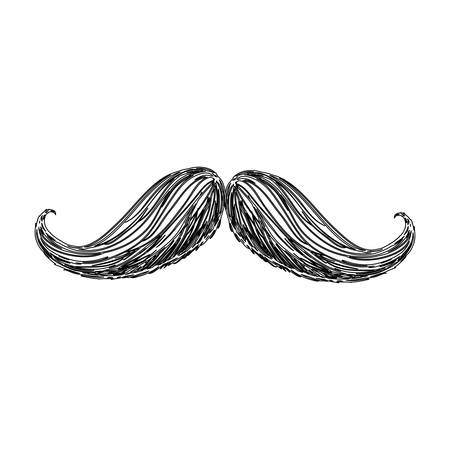Vintage male mustache editable vector illustration designのイラスト素材