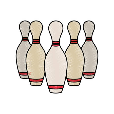 Bowling pins sport game icon vector illustration graphic designのイラスト素材