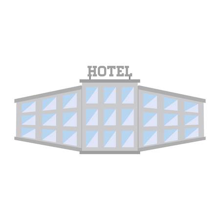 hotel building icon over white background. colorful design. vector illustrationのイラスト素材