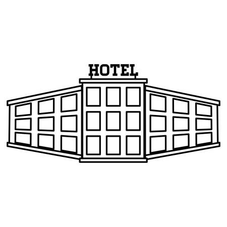 hotel building icon over white background. vector illustrationのイラスト素材
