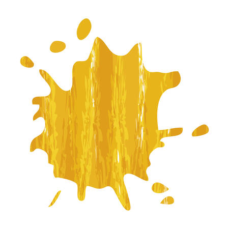 splash in yellow watercolor over white background. colorful design. vector illustrationのイラスト素材