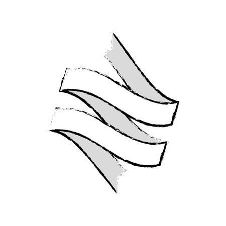 ribbon banner decoration sketchのイラスト素材