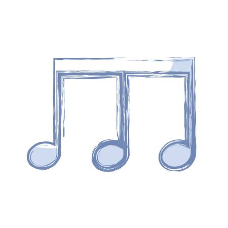music note icon over white background. vector illustrationのイラスト素材