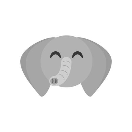 cute face elephant animal cheerful vector ilustration eps 10のイラスト素材