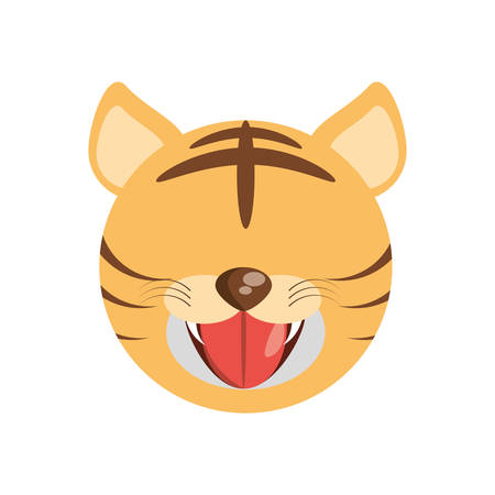 Head cute tiger animal image vector illustration eps 10のイラスト素材