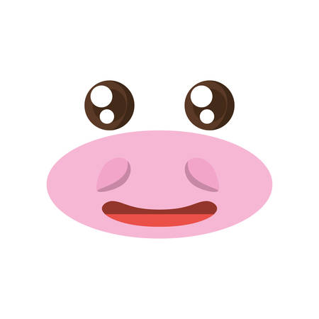 A kawaii face hippo animal expression icon vector illustration eps 10のイラスト素材