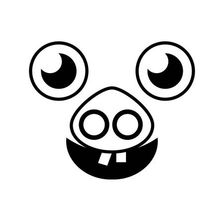 Pig kawaii expression image vector illustration eps 10のイラスト素材